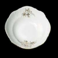Салатник круглый 19 см, Thun Bernadotte, декор Пестрение серебром и золотом, фарфор