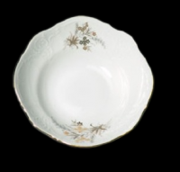 Салатник круглый 16 см, Thun Bernadotte, декор Пестрение серебром и злотом, фарфор
