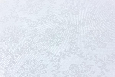 6294 Скатерть-клеенка  "Meiwa" 122*152 см белая FPLUS-DAMASK WH прямоугольная
