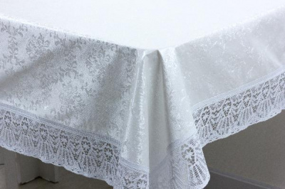 6296 Клеенка "Meiwa"  152х228 см белая FPLUS-DAMASK AZ