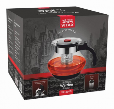 **VX-3305 Чайник заварочный 1,5л,  VITAX, серия WALDEN