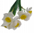 90893 Искусственный цветок 30см, AltFlowers, декор "Нарциссы", силикон, микс