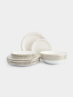 ANLAF-GL25G09-S Сервиз обеденный, 6персон,18 предметов (серебристый кант) фарфор, DINASTY