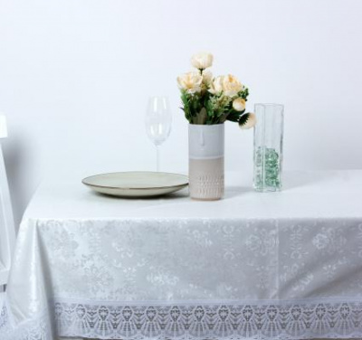6296 Клеенка "Meiwa"  152х228 см белая FPLUS-DAMASK AZ