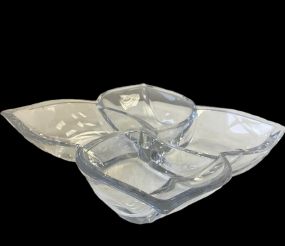 990/90330/0/05350/350-109 Салатник-кабарет 35см, 4 секции, Crystal BOHEMIA, серия "Trays", хрусталь